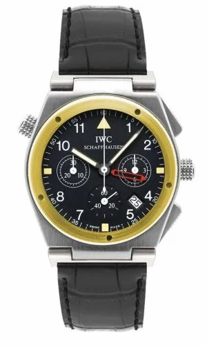 IWC Ingenieur Mecaquartz Chronograph Alarm Stainless Steel / Yellow Gold / Black / Strap IW3815-02 (IW381502)
